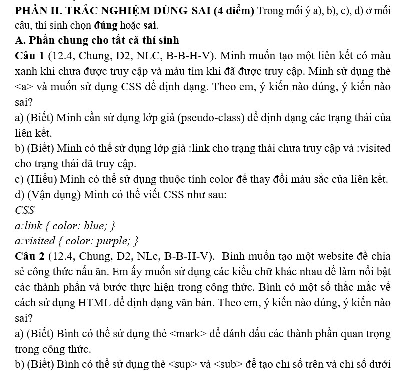 đề giữa hk2 tin 12