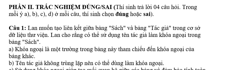 Đề kiểm tra Giữa HKII Tin 11 KNTT ICT